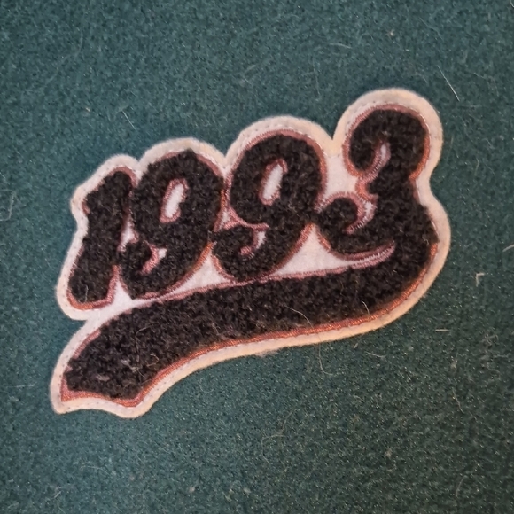 Green and Cream Varsity Letterman Jacket with AM Patch - Picture 3 of 8